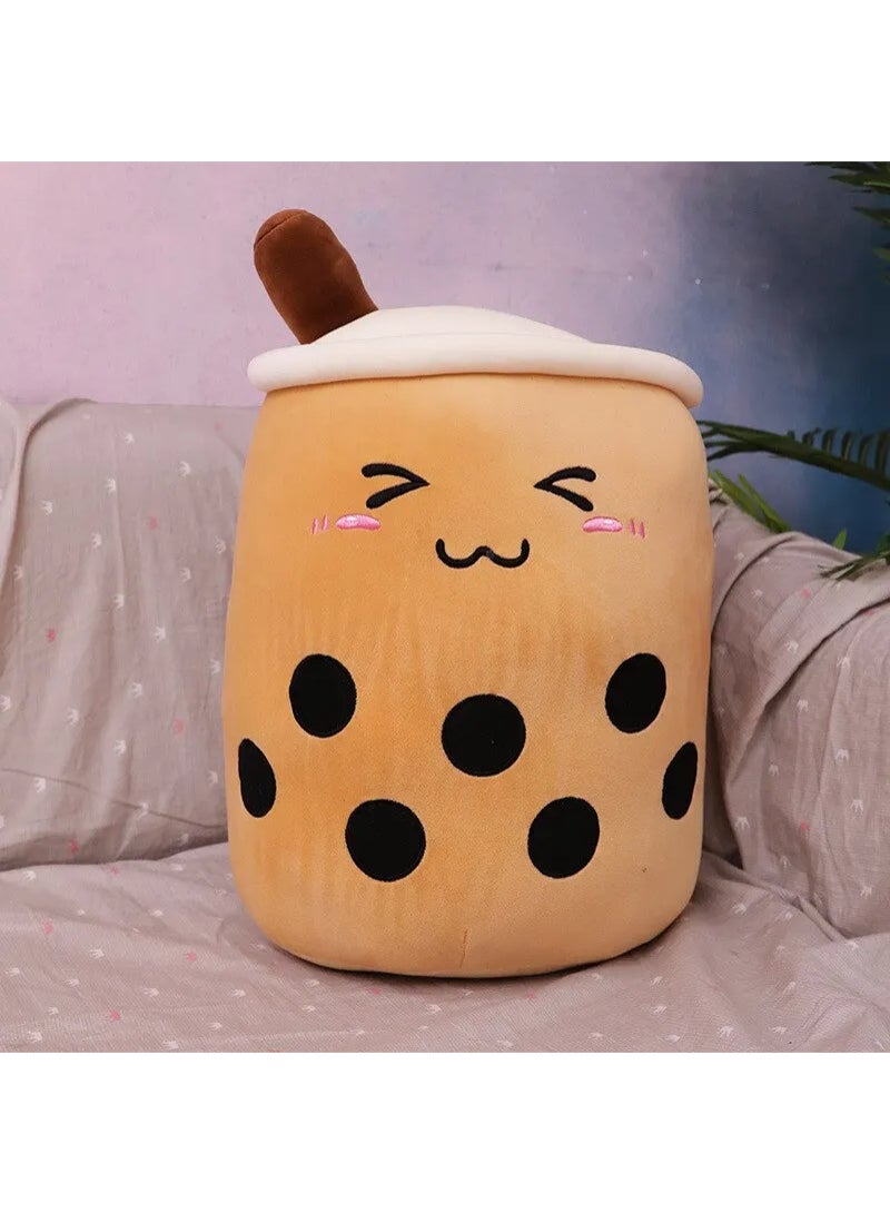 Simulation Milk Tea Cup Pillow Plush Toy Small Pearl Milk Tea Cute Funny Doll Creative Decoration Brown