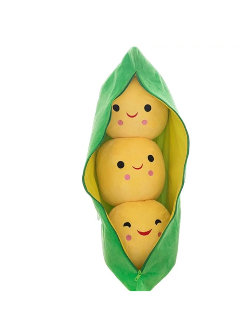 Children's Baby Plush Peas Filled Plant Doll Toy Kawaii Quality Bean Shaped Pillow Toy Yellow Cushion