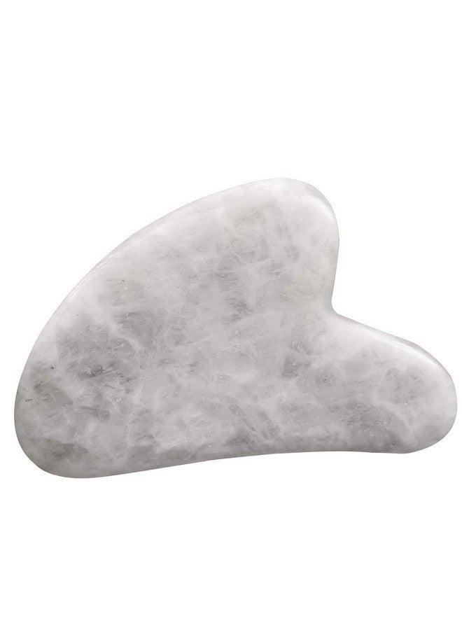 Gua Sha Crystal Jade Stone Board For Skincare Scraping Face Back Massage Relax Therapy Trigger Point Treatment(White Jade)