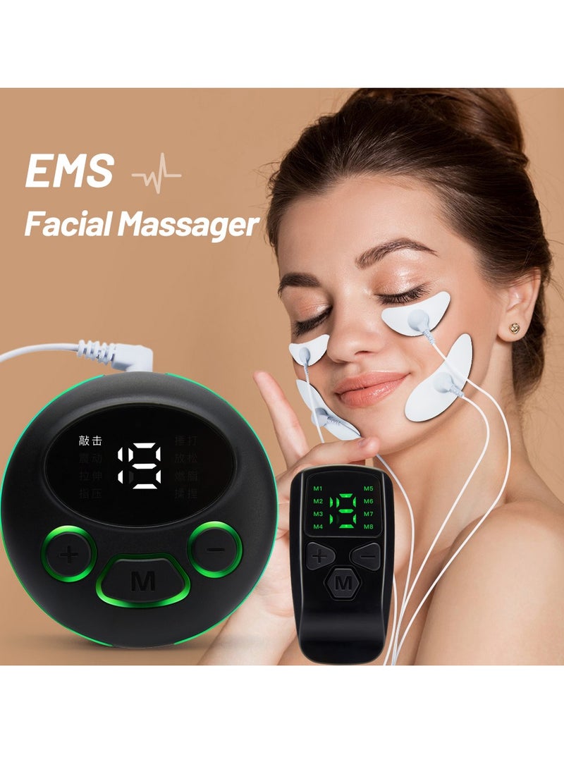 Microcurrent Muscle Stimulator, Electronic Pulse Massager,  Skin Tightening Anti-wrinkle Ems Machine Massager,  Facial Lifting Eye Beauty Device For Women, ( B Set RC (4pads) )