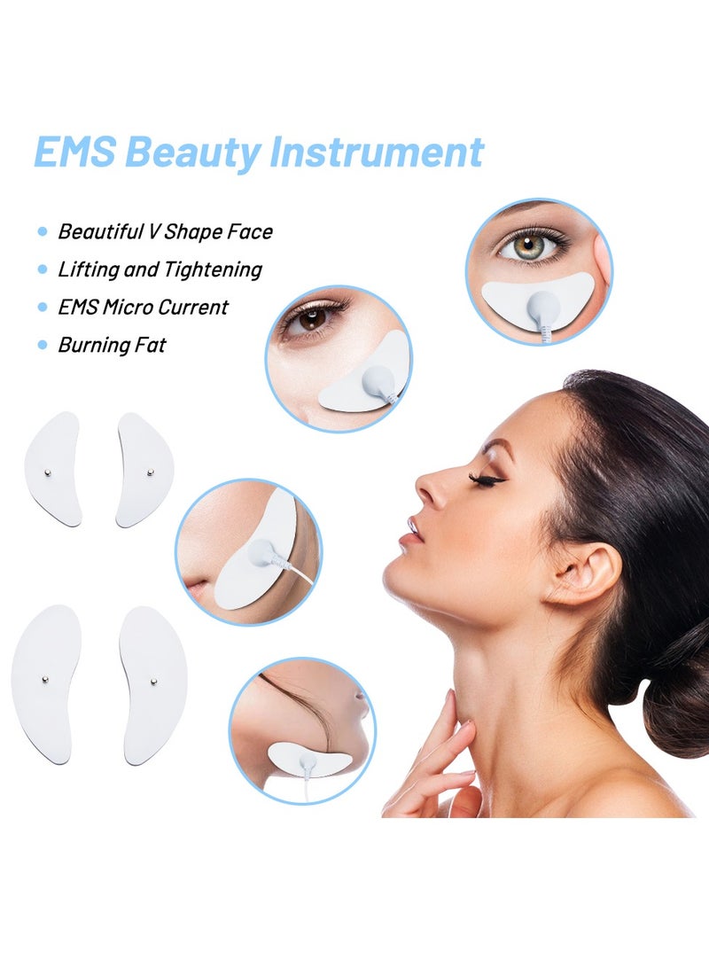 Microcurrent Muscle Stimulator, Electronic Pulse Massager,  Skin Tightening Anti-wrinkle Ems Machine Massager,  Facial Lifting Eye Beauty Device For Women, ( B Set Rc (4pads)-3 )