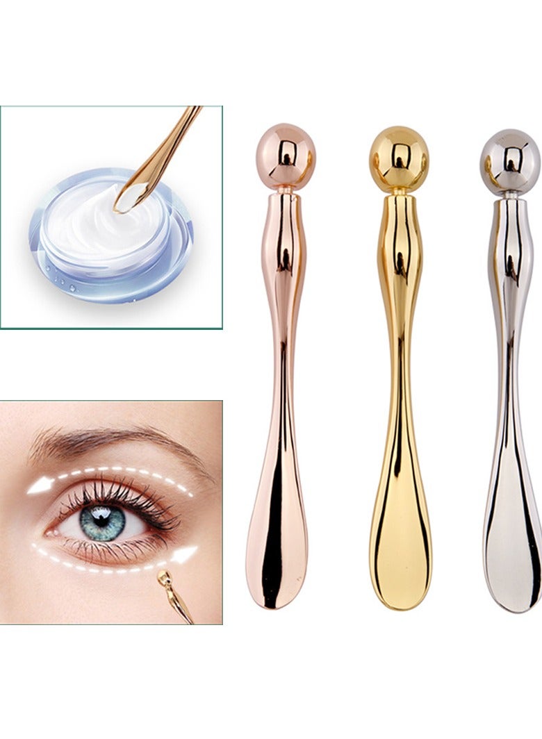 Eye Massage Sticks, Eye Cream Spoon, Face Cream Eye cream applicator, Anti Aging Under Eye Massage Roller, Dark circle remover massager for women, (7.7cm Silver)