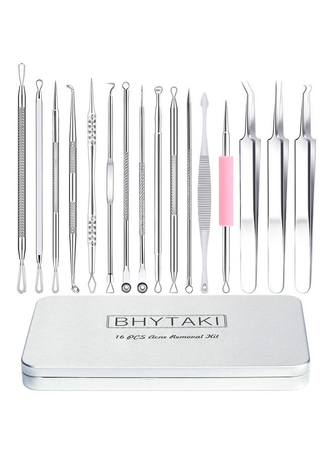 Blackhead Remover Tools 2024 Latest 16 Pcs Pimple Popper Tool Kit Acne Blackhead Tools For Blemish 410 Premium Professional Stainless Acne Pimple Extractor Tool With Metal Box