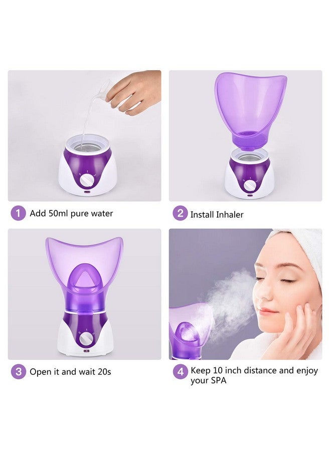 Facial Steamer For Face Nano Facial Mister Sprayer Set Face Steamer For Facial Deep Cleaning Portable Mini Face Steamer For Clogged Pore Sinuses (Include Blackhead Remover Kit Brush)