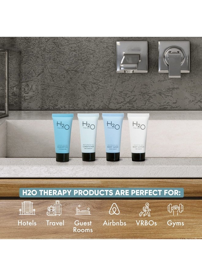 H2O Therapy Hotel Soaps And Toiletries Bulk Set 1Shoppe Allinkit Amenities For Hotels & Airbnb .85Oz Hotel Shampoo & Conditioner Body Wash & Body Lotion Travel Size 80 Pieces