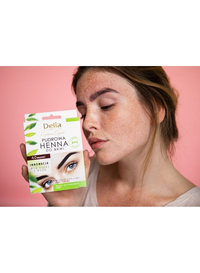 DELIA COSMETICS Powder Henna Eyebrow Tint, 4 g Brown