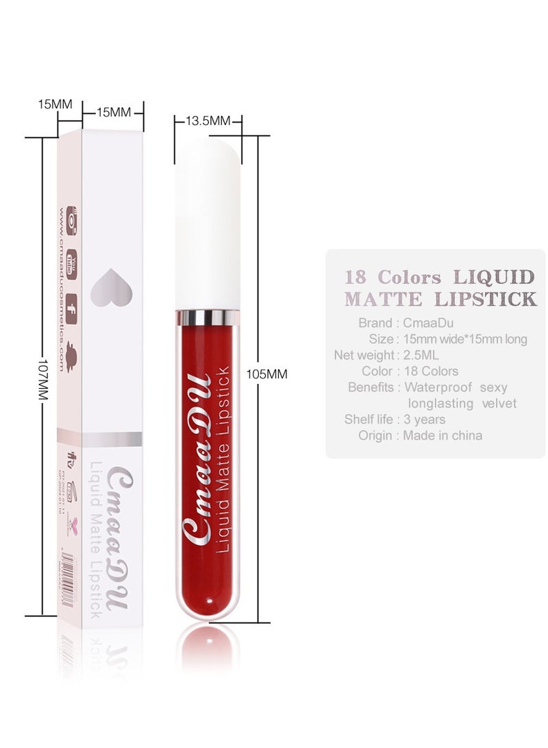1pc Liquid Lipstick Lip Gloss, Waterproof Nude Lipstick, Non Fade Long Lasting Color Matte, Natural Formula Hydrating Lip Liner Pens for Multiple Occasions, (Color Matte Lip Gloss_02)