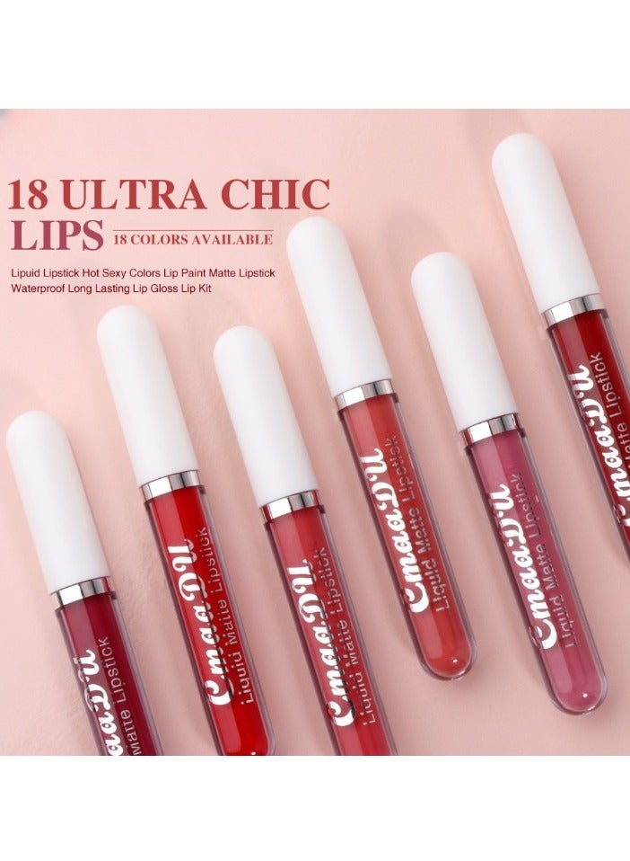 1pc Liquid Lipstick Lip Gloss, Waterproof Nude Lipstick, Non Fade Long Lasting Color Matte, Natural Formula Hydrating Lip Liner Pens for Multiple Occasions, (Color Matte Lip Gloss_01)