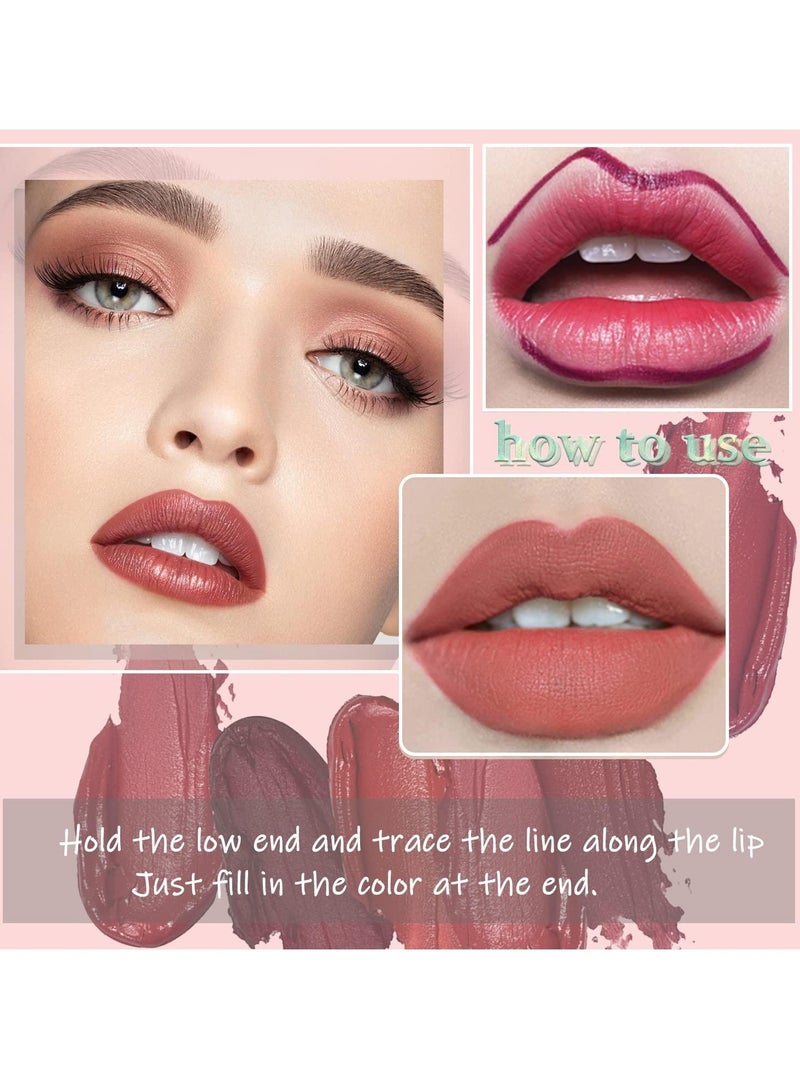 Liquid Matte Lipstick, Velvet Air Moisture Smooth Crayon Lip Stain, 24 Hour Superstay Natural Nude Lipstick, Long Lasting Waterproof Lip Gloss Lipstick For Women, (Three-pack Set B)