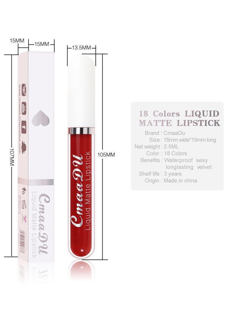 1pc Liquid Lipstick Lip Gloss, Waterproof Nude Lipstick, Non Fade Long Lasting Color Matte, Natural Formula Hydrating Lip Liner Pens for Multiple Occasions, (Color Matte Lip Gloss_09)