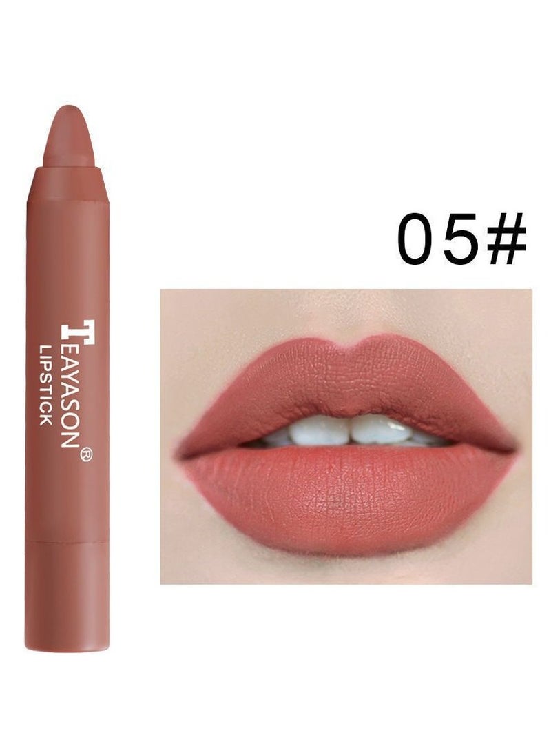 Liquid Matte Lipstick, Velvet Air Moisture Smooth Crayon Lip Stain, 24 Hour Super Stay Natural Nude Lipstick, Long Lasting Waterproof Lip Gloss Lipstick For Women, (No. 5 Single)