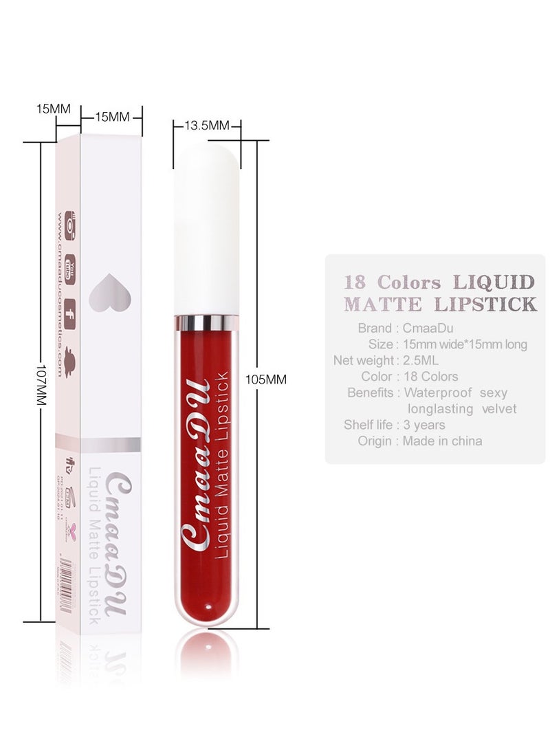 1pc Liquid Lipstick Lip Gloss, Waterproof Nude Lipstick, Non Fade Long Lasting Color Matte, Natural Formula Hydrating Lip Liner Pens for Multiple Occasions, (Color Matte Lip Gloss_03)