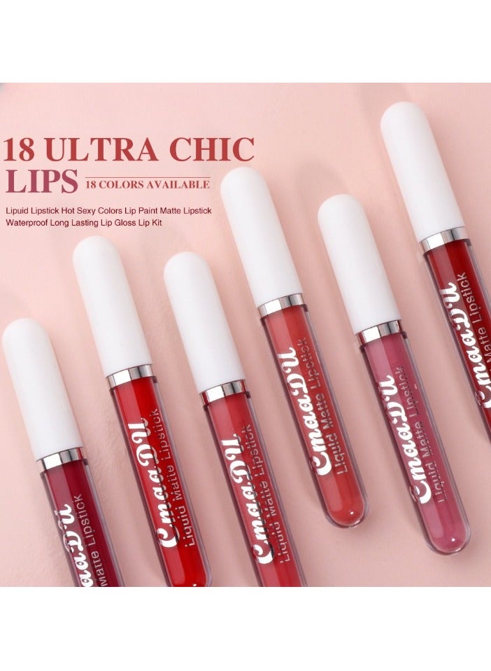 1pc Liquid Lipstick Lip Gloss, Waterproof Nude Lipstick, Non Fade Long Lasting Color Matte, Natural Formula Hydrating Lip Liner Pens for Multiple Occasions, (Color Matte Lip Gloss 17)