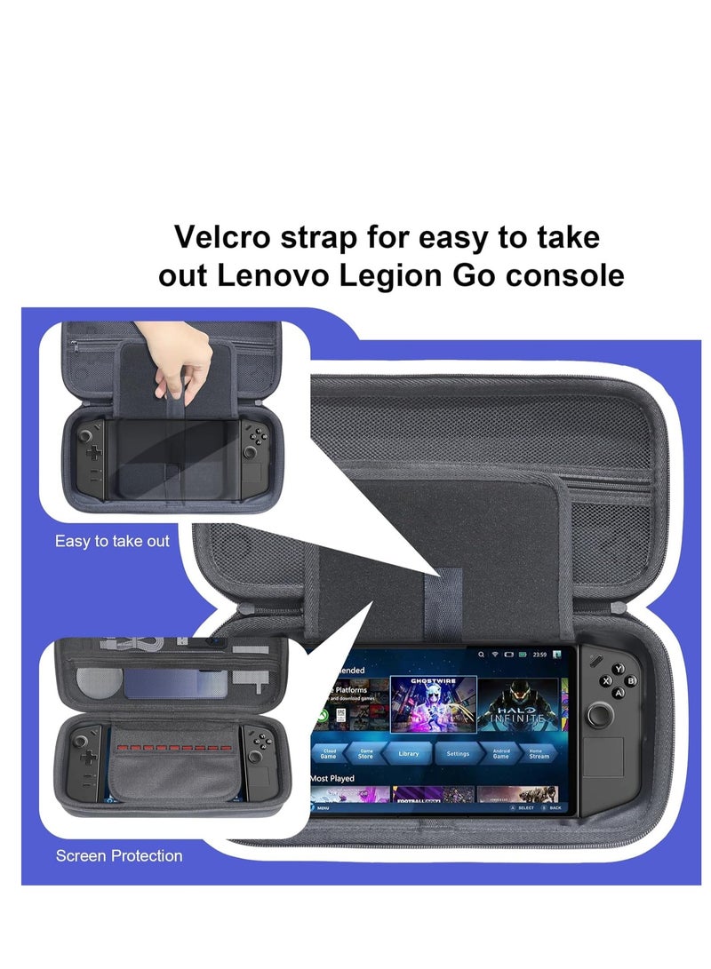 Hard Carrying Case for Lenove Legion Go Game Console,Shockproof Lenove Legion GO Hard Bag Anti-Drop Portable Storage Bag with Mesh Pocket Anti Scratch (Black)