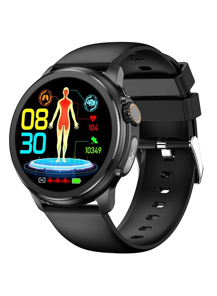 ET481 Smart Watch, Bluetooth Call Smart Wrist Watch, Multifunctional Health Tracker Watch With Multiple Sports Mode, Blood Sugar, Body Temperature, Blood Oxygen And Blood Pressure Monitoring, (Black)