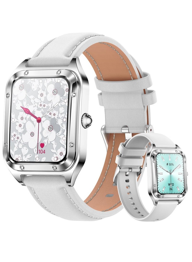Women Smart Watch, Metal Straps Intelligent Multifunctional Bluetooth Call Watch, Heart Rate Oxygen Monitoring Smart Watch For Women Girls Teens, Ideal For Gift, (Belt Silver)