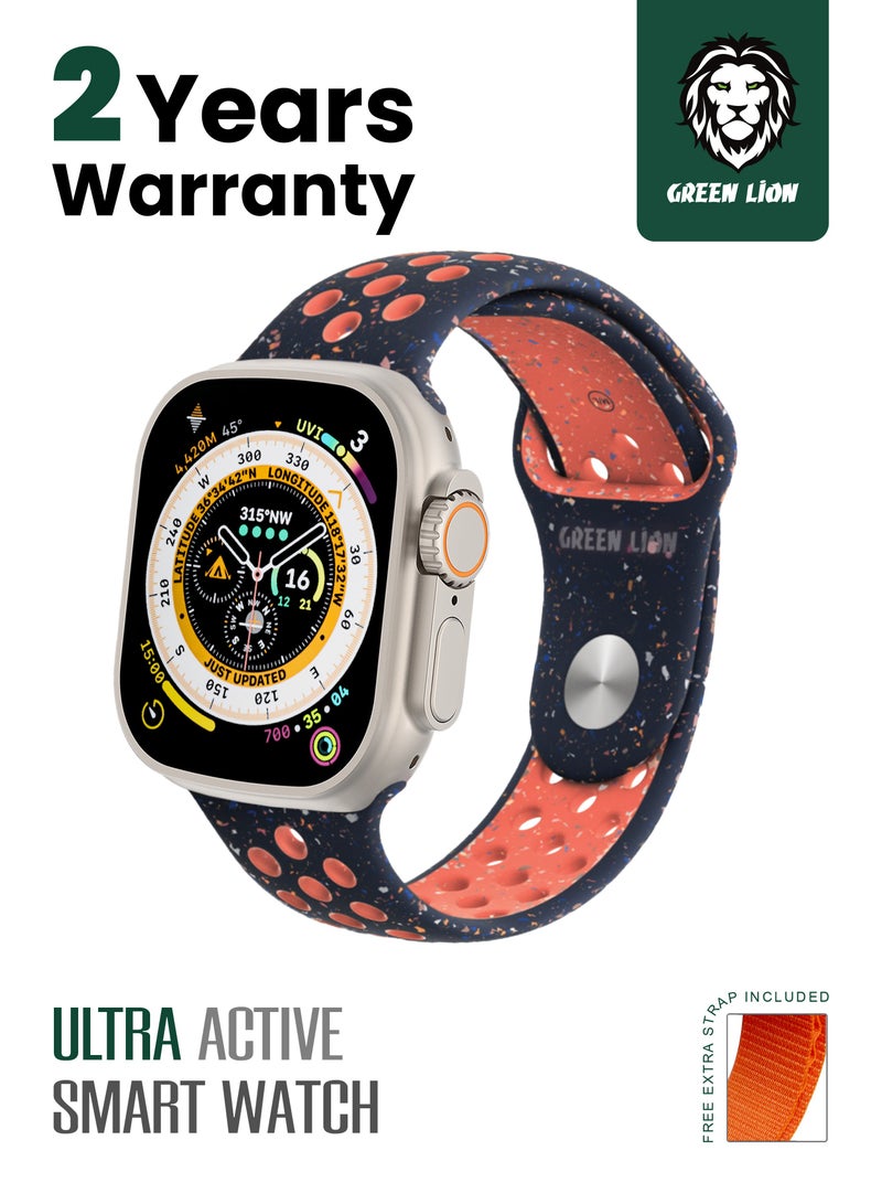 Ultra Active Smart Watch 2.16 inch Display- Titanium -Blue Flame Nike Sport+ Nylon Orange