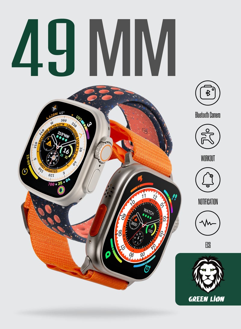 Ultra Active Smart Watch 2.16 inch Display- Titanium -Blue Flame Nike Sport+ Nylon Orange