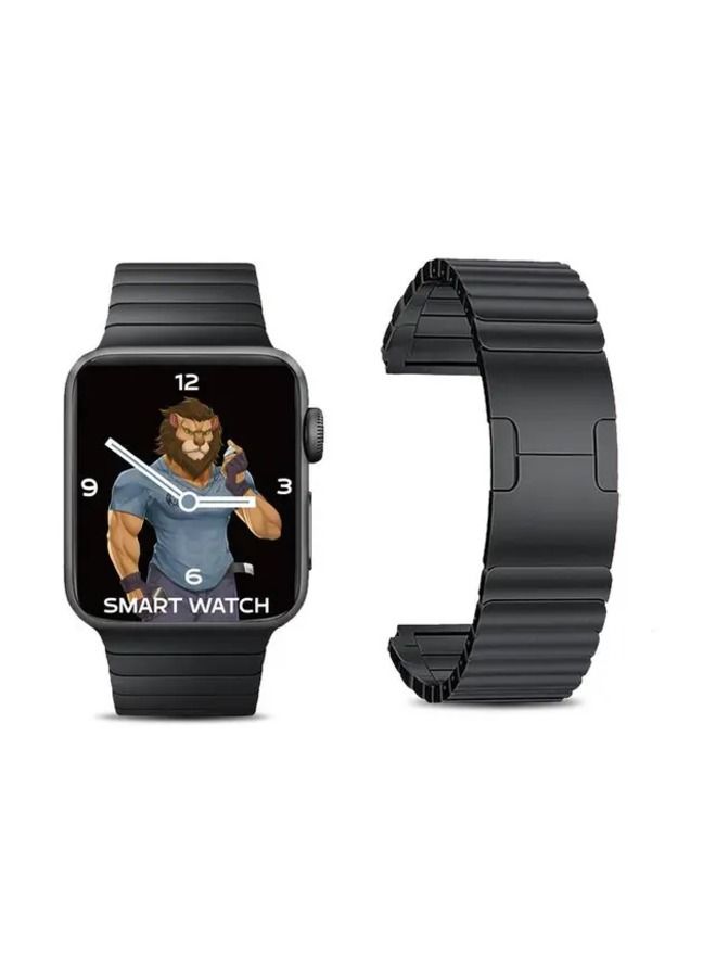 Green Lion Acero Correa Link Bracelet for Apple Watch 42 / 44mm - Black