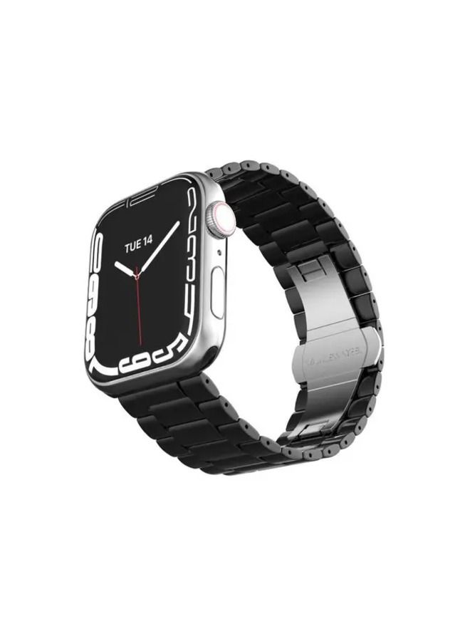 Levelo Nocturne Three Strain Ceramic Watch Strap For Apple Watch 42 / 44 / 45mm - Black