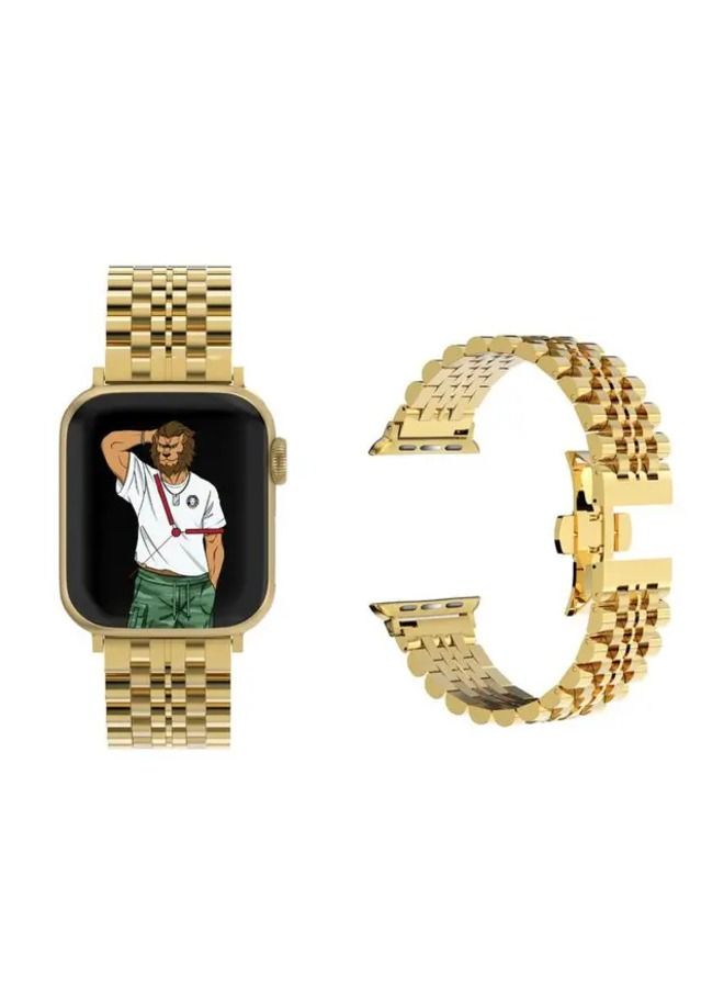 Green Lion Mettalic Grande Acero Correa Bracelet for Apple Watch 42 / 44mm - Gold