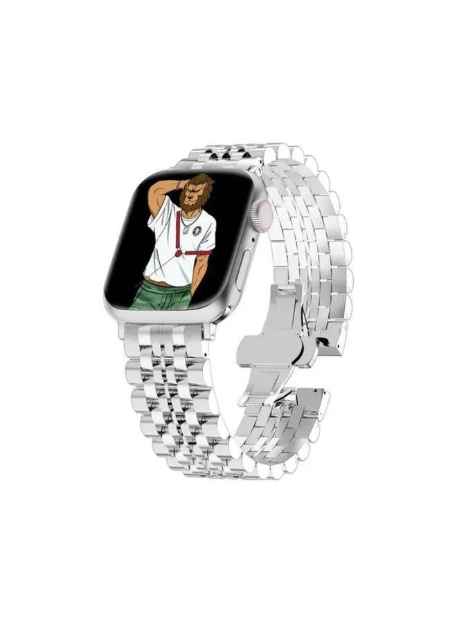 Green Lion Mettalic Picolla Acero Correa Bracelet for Apple Watch 42 / 44mm - Silver