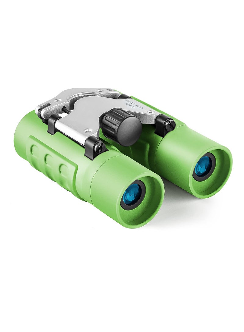 Real Binoculars For Kids Gifts For 3 Years Plus 8x21 High Resolution Optics Mini Compact Binocular Toys Shockproof Folding Green