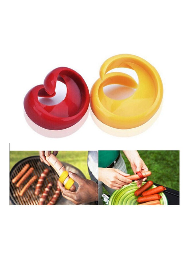 2-Piece Sausage Cutters Red/Yellow Small- 3x4, Big- 4.5x4cm