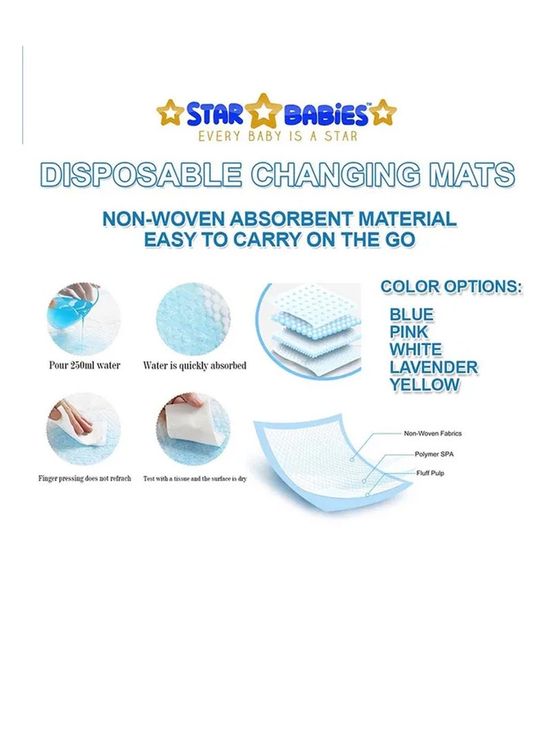 A to Z - Disposable Changing Mat size (45cm x 60cm) Large- Premium Quality for Baby Soft Ultra Absorbent Waterproof - Pack of 130 - White