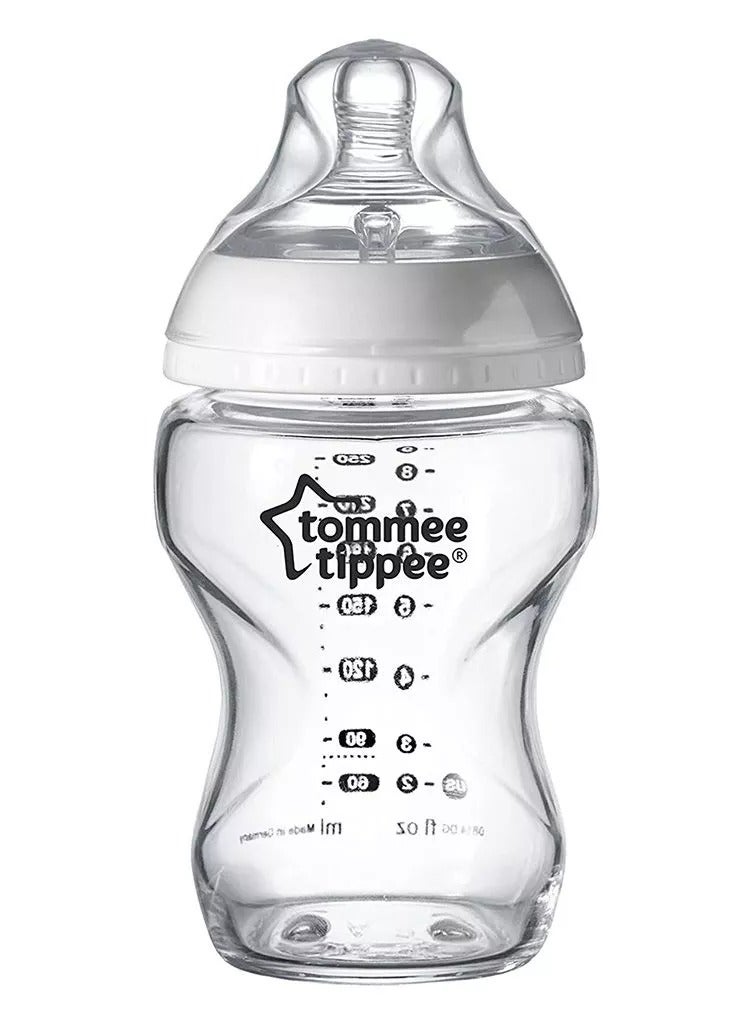 Closer To Nature Glass Feeding Bottle For 0 Months+ Babies 250 ML