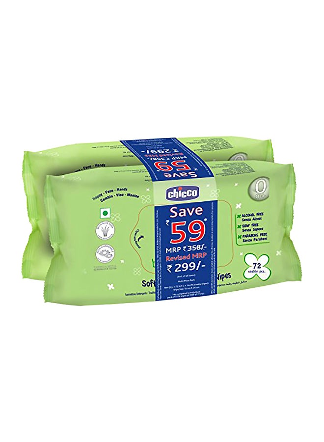 Pack of 2 Bipack BM Wipes, 144 Count