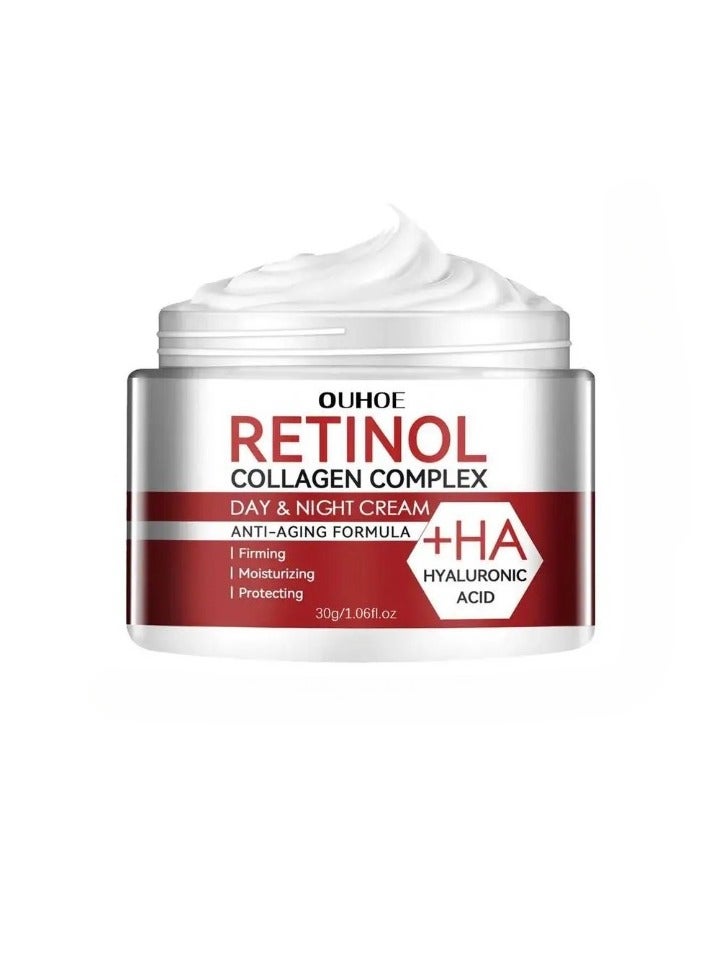 Retinol Cream, 30g Anti Aging Cream With Hyaluronic Acid And Collagen, Wrinkle Removal Skin Firming Cream, Retinol Moisturizer Cream For Skin Tightening, Dry Lines And Fine Lines