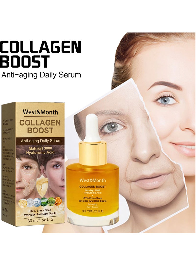 Instant Anti-aging Face Serum, 30ml Dark Spot Corrector Serum, Collagen Anti-wrinkle Serum, Face Moisturizer For Skin Tightening, Brightening and Hydrating, Dark Spots, Repairs Skin Barrier