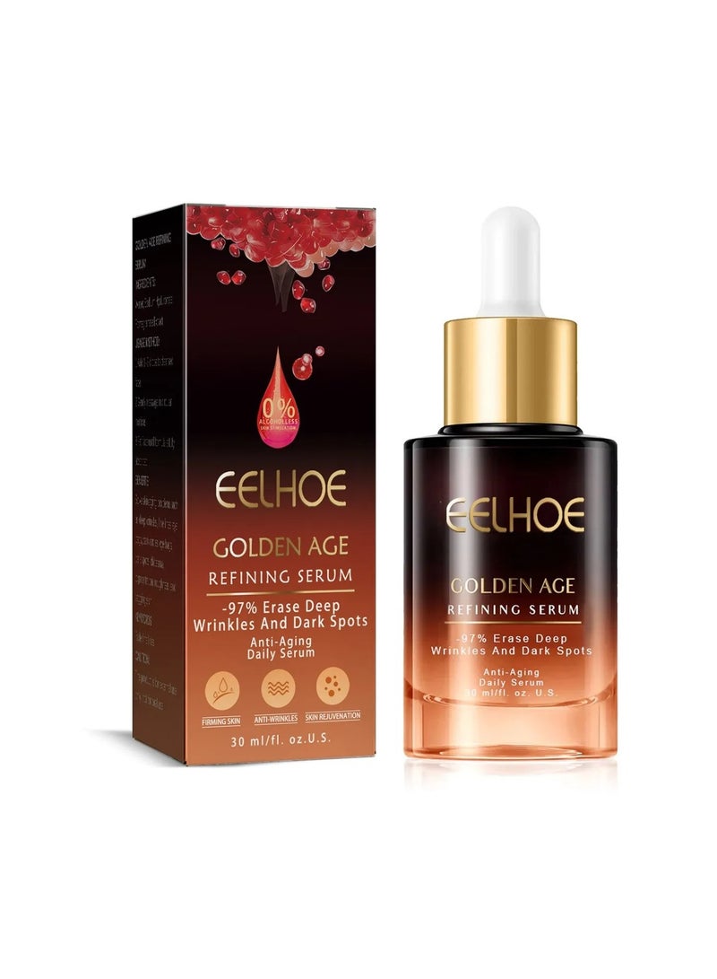 Golden Age Refining Serum, Face Serum With Pomegranate Extract And Hyaluronic Acid, Effective Moisturizing Wrinkle Remover Serum For Skin Tightening, Firming, Pore Refining, Removing Dark Spot