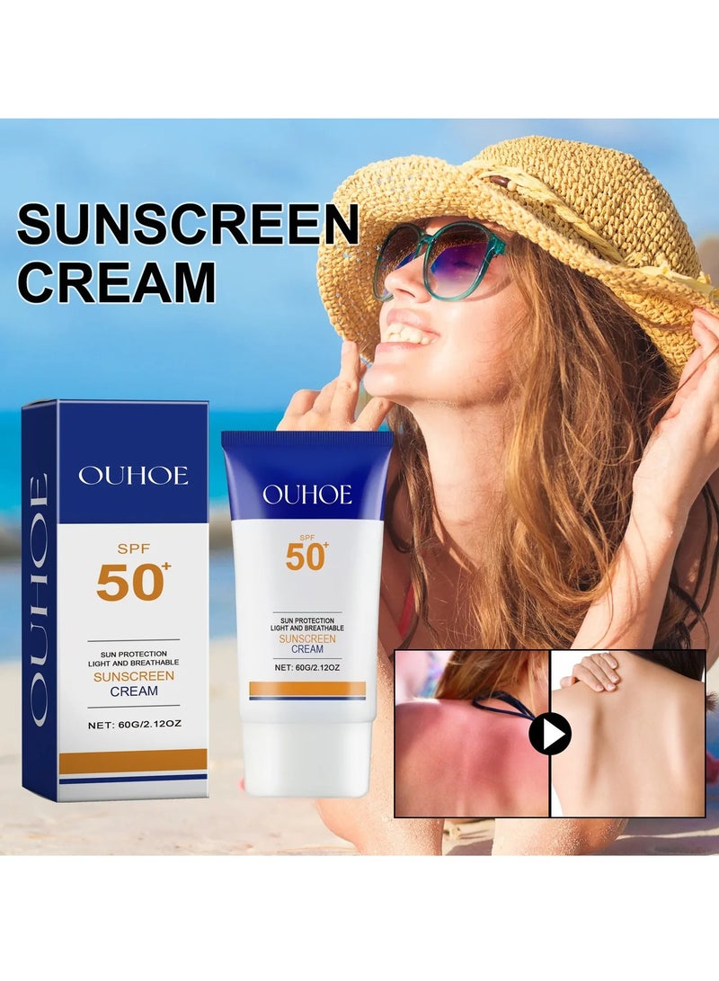 Ehd Sunscreen, Face Sunscreen Moisturizer, Fast Absorption And No Sticky Even Skin Tone UV Sunscreen, Refreshing Protective Physical Chemical Sunblock