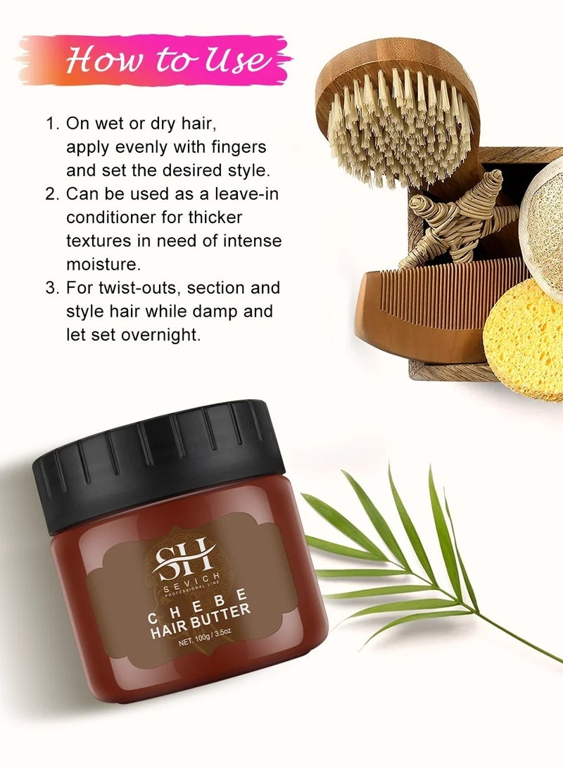 Natural Chebe Hair Butter, 100% Natural Hair Growth Butter, Anti Hair Loss Chebe Hair Serum, Chebe Traction Alopecia Thicken Hair Butter To Mosturize And Repair Damaged Hair, (Hair Butter)