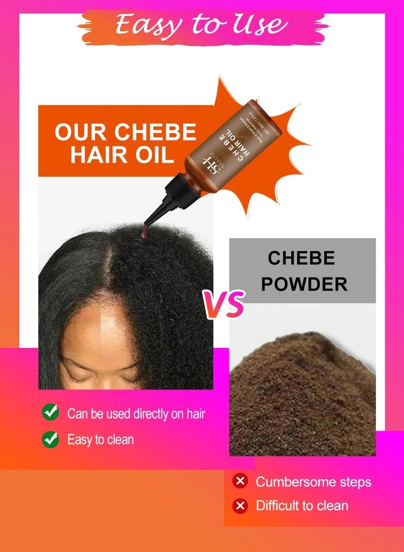 Natural Chebe Hair Oil, 100% Natural Hair Growth Oil, Anti Hair Loss Chebe Hair Serum, Chebe Traction Alopecia Thicken Oil To Mosturize And Repair Damaged Hair, (Hair Oil)