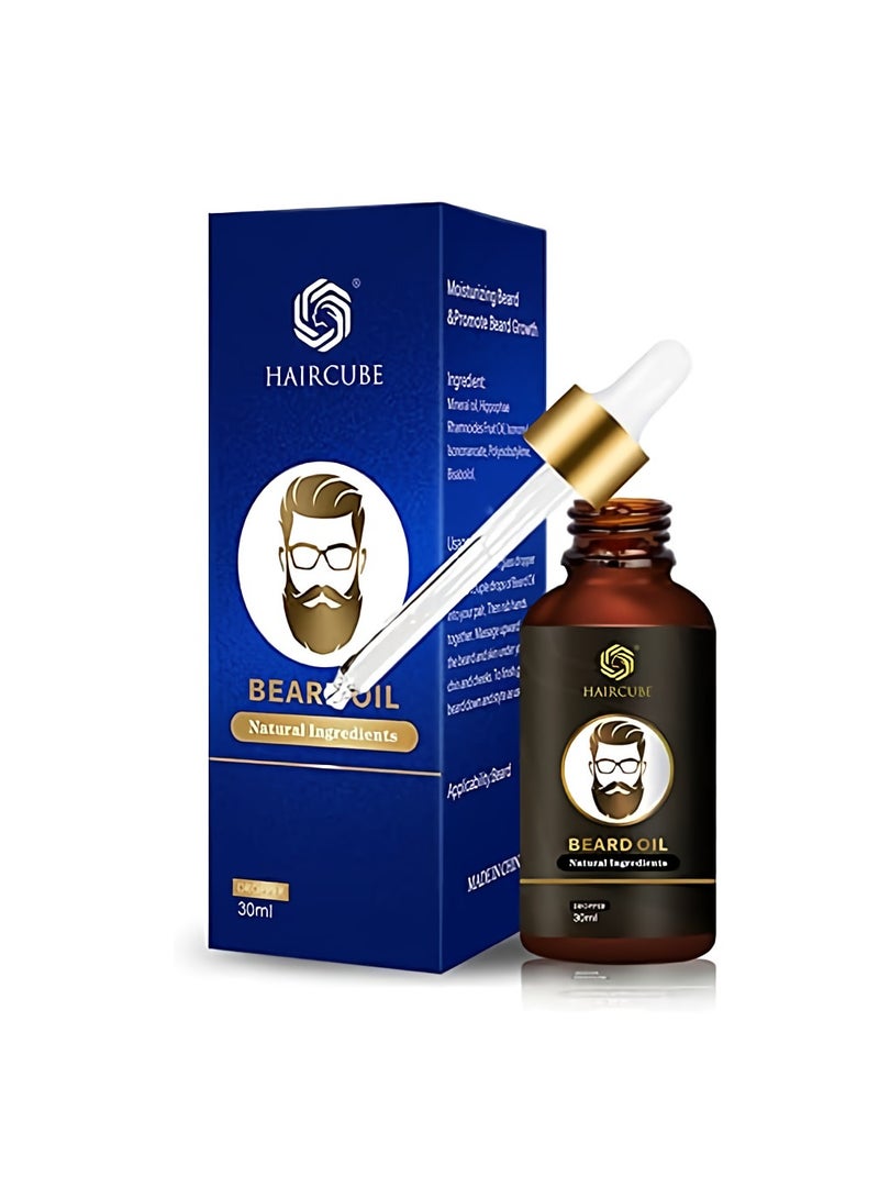 Beard Oil Conditioner, Organic Anti Hair Loss Beard Growth Oil, Natural Effective Beard Growth Essential Oil, Beard Grow Nourishing Enhancer For Men, (1pc 30ml)