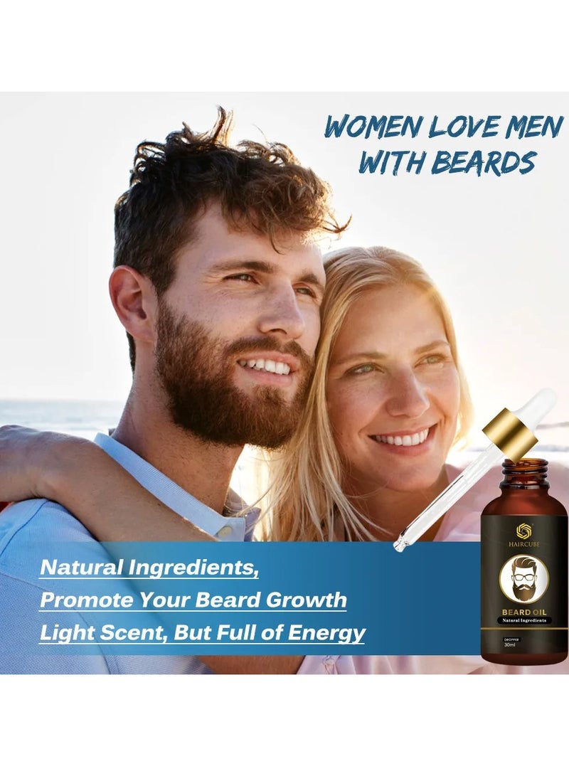 Beard Oil Conditioner, Organic Anti Hair Loss Beard Growth Oil, Natural Effective Beard Growth Essential Oil, Beard Grow Nourishing Enhancer For Men, (1pc 30ml)