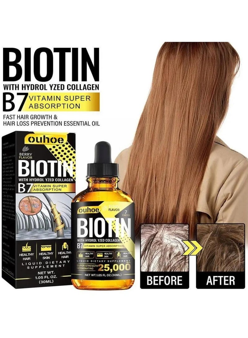 Biotin Hair Regrowth Serum - Hair Thinning and Anti Hair Loss Oil - 30 ml