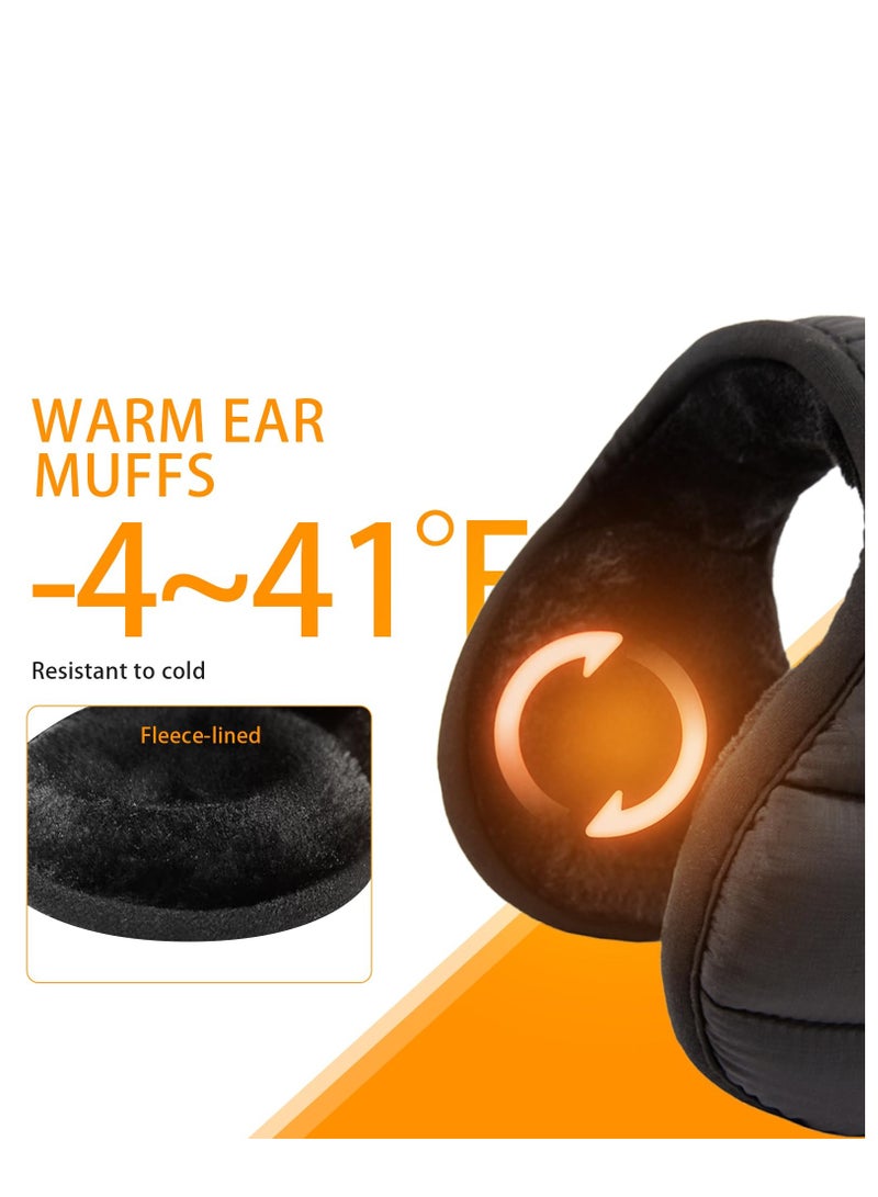 Winter Ear for Men Women Fleece Ear Warmers Foldable Earmuffs Winter Outdoor Unisex Winter Warm Earmuffs Adjustable Ear Covers Men Earmuffs for Cold Weather