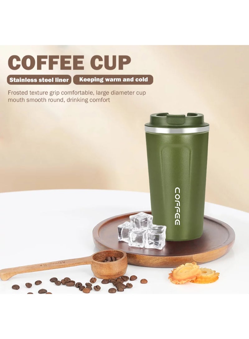 Digital Display Stainless Steel Coffee Cup Thermal Mug Office Termica Cafe Copo Travel Insulated Bottle 510ml Green