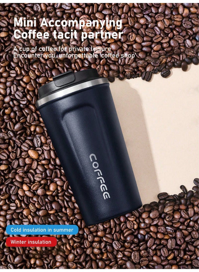 Digital Display Stainless Steel Coffee Cup Thermal Mug Office Termica Cafe Copo Travel Insulated Bottle 510ml Blue
