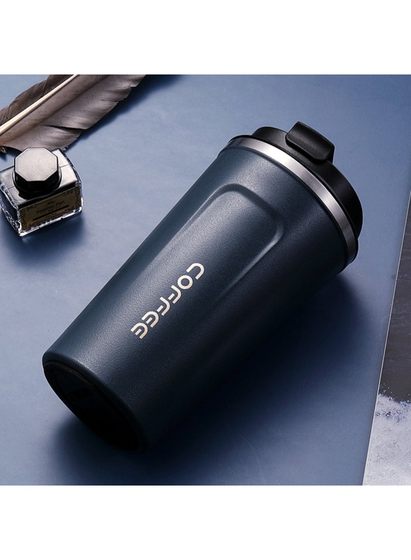 Digital Display Stainless Steel Coffee Cup Thermal Mug Office Termica Cafe Copo Travel Insulated Bottle 510ml Blue