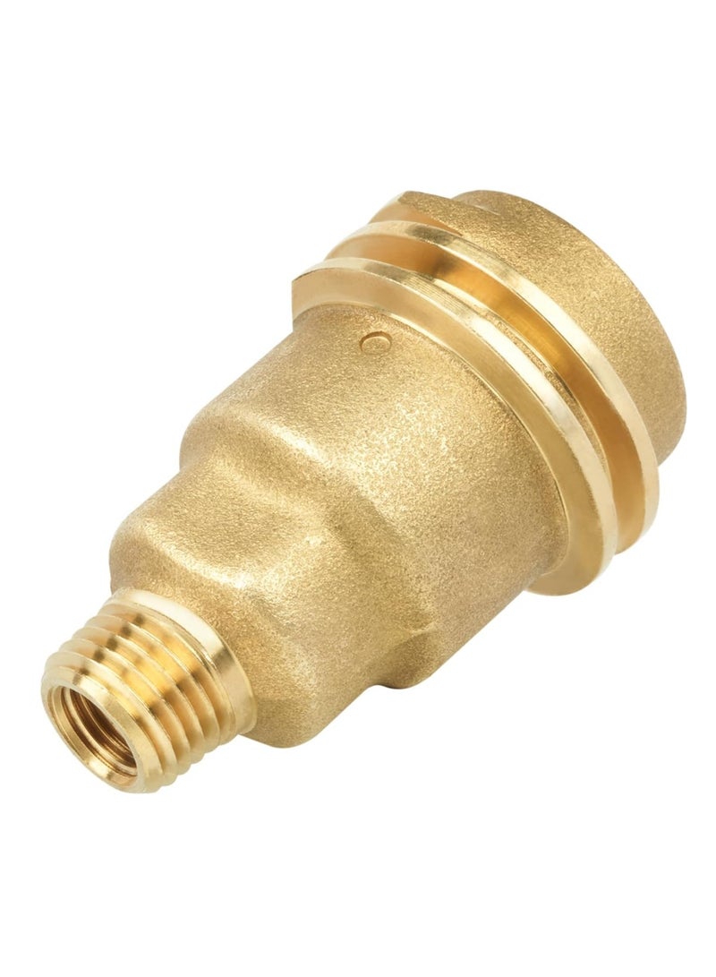 Propane Gas Fitting Adapter, QCC-1 and Female P.O.L. to 1/4'' Male Pipe Thread Converter - Solid Brass, for RV, Outdoor Cooking & Heating Appliances - Connects to Propane Tank or House Line