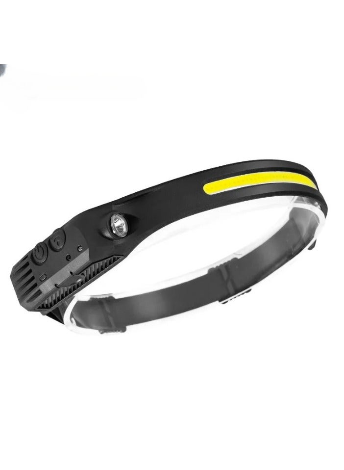 LED Headlamp With Multi Gears, Led Rechargeable Headlamp With XPE LED Sidelamp And Motion Sensor, Induction COB Head Torch For Outdoor Camping Running Hiking Fishing, (W689,1(1,White))