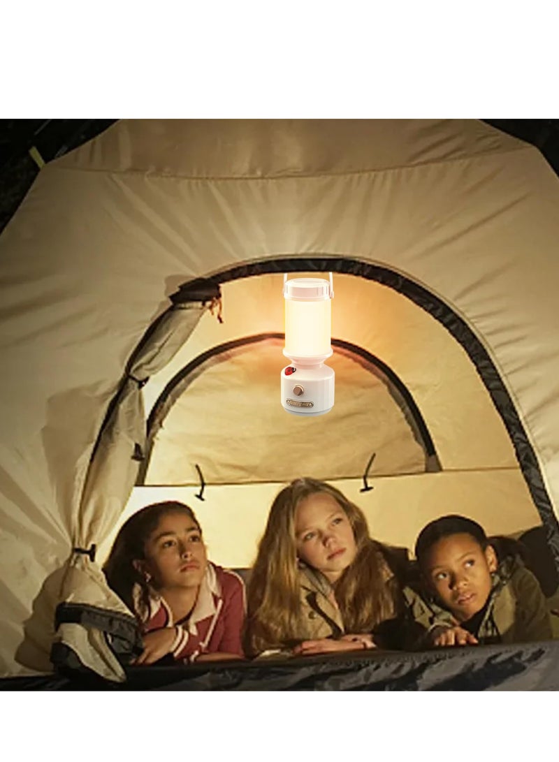Camping Lantern, USB Rechargeable LED Tent Light with Stepless Dimming, Portable Hung, (1500-3000K) 3 Light Modes, Long Lasting Battery Small Night Light for Camping, Hiking, Emergency, Bedroom