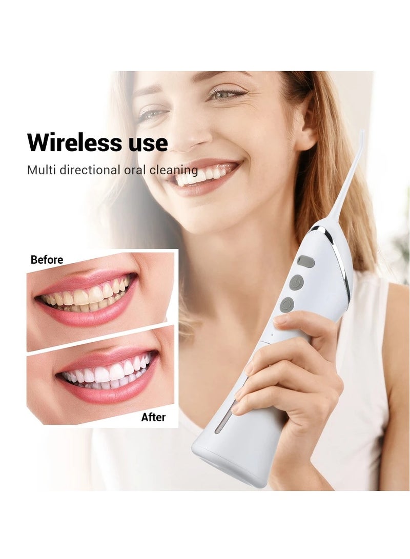 Oral Irrigator,  Usb Rechargable Teeth Flosser, Professional Electric Portable Oral Irrigator, Waterproof Portable Jet Tooth Scaler For Teeth, (White)