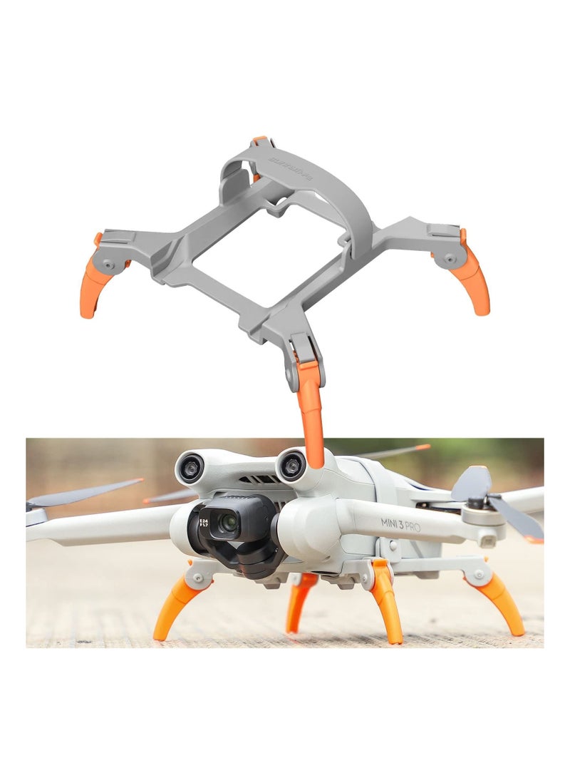 Landing Gear Extensions Leg Protector Extended for DJI Mini 3 Pro Drone, Foldable Landing Gear Leg Extender Kit Height Extended Leg Accessory (Orange)