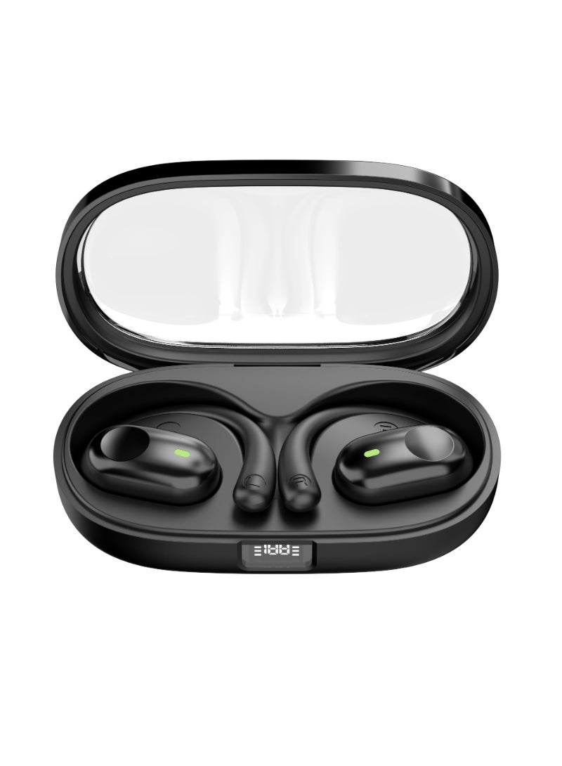 X18 Sports In-Ear Digital Display With Transparent Cover Ultra-Long Standby Earbuds Black